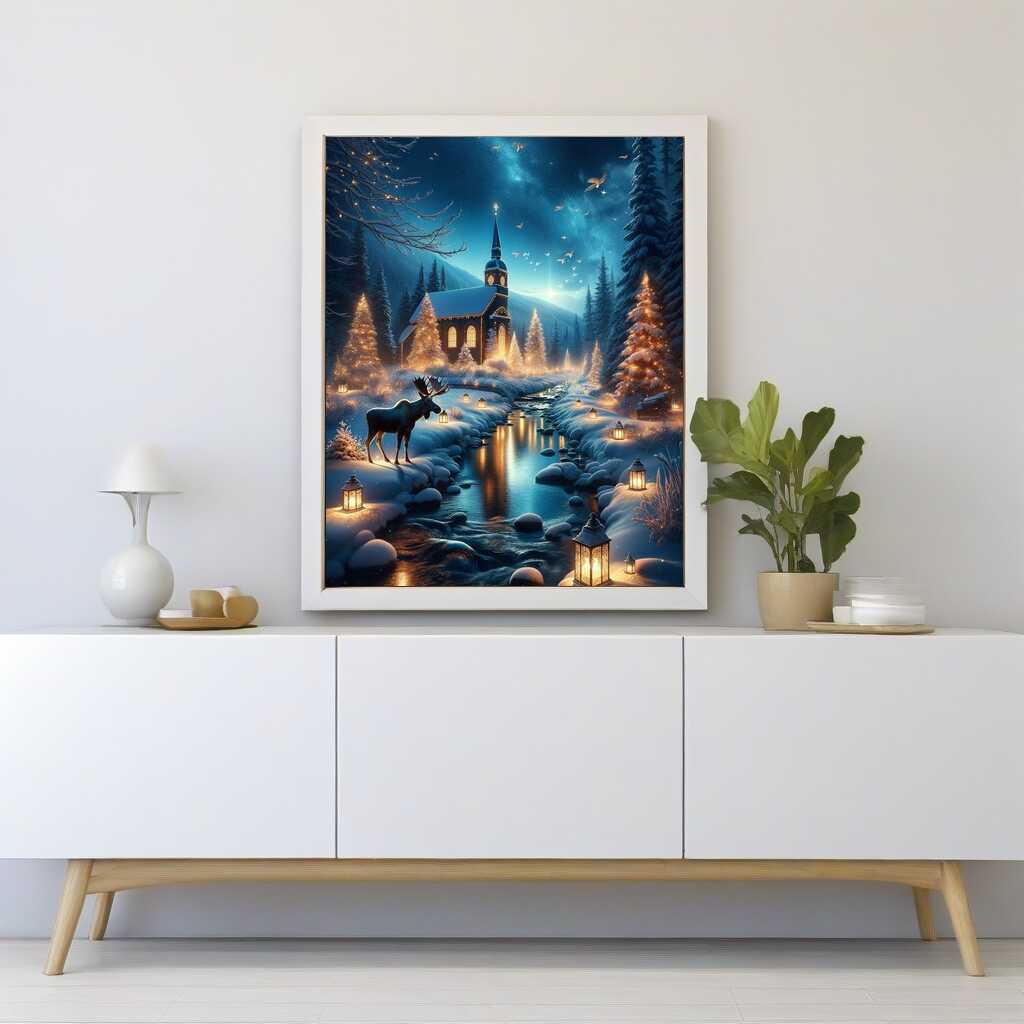 Diamond Painting - Kirche im Winter, Elche