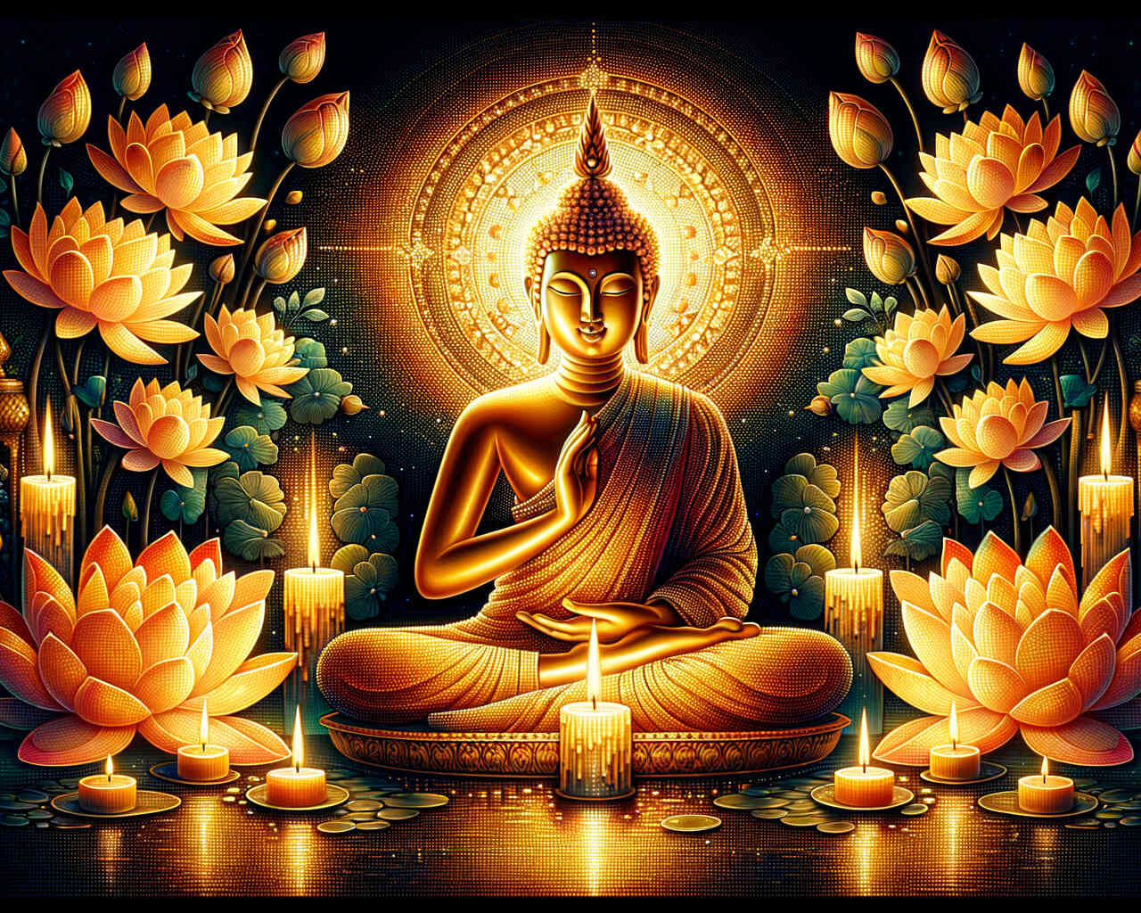 Diamond Painting - Goldener Buddha
