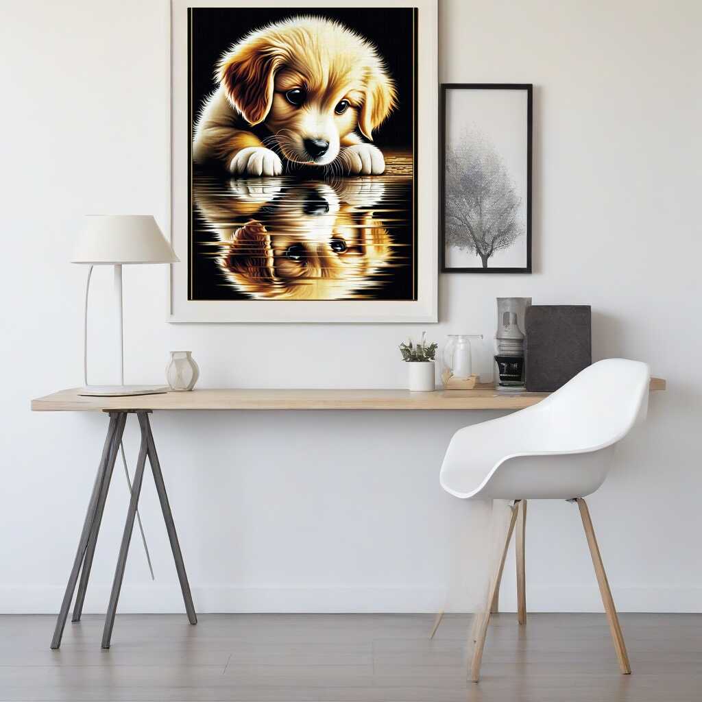 Diamond Painting - Goldenretriver Spiegelbild