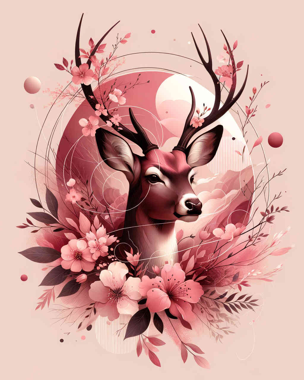 Diamond Painting - Hirsch in rosa