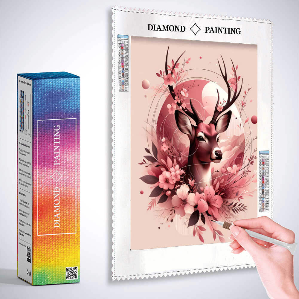 Diamond Painting - Hirsch in rosa