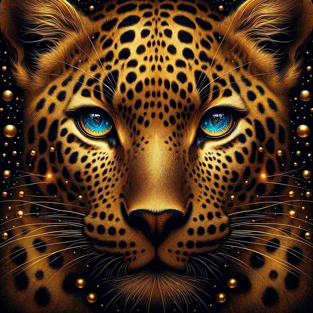Diamond Painting - Leopard mit blauen Augen