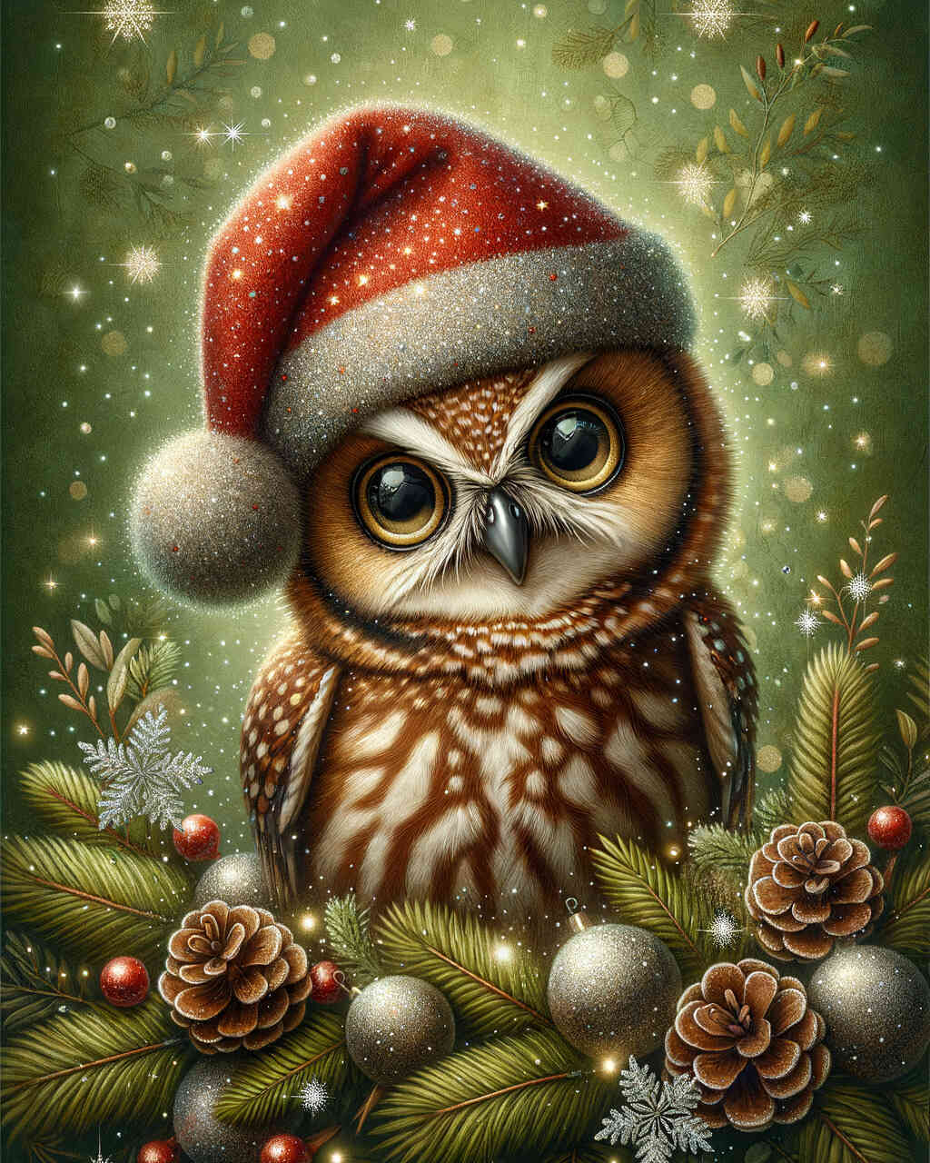 Diamond Painting - Weihnachtseule