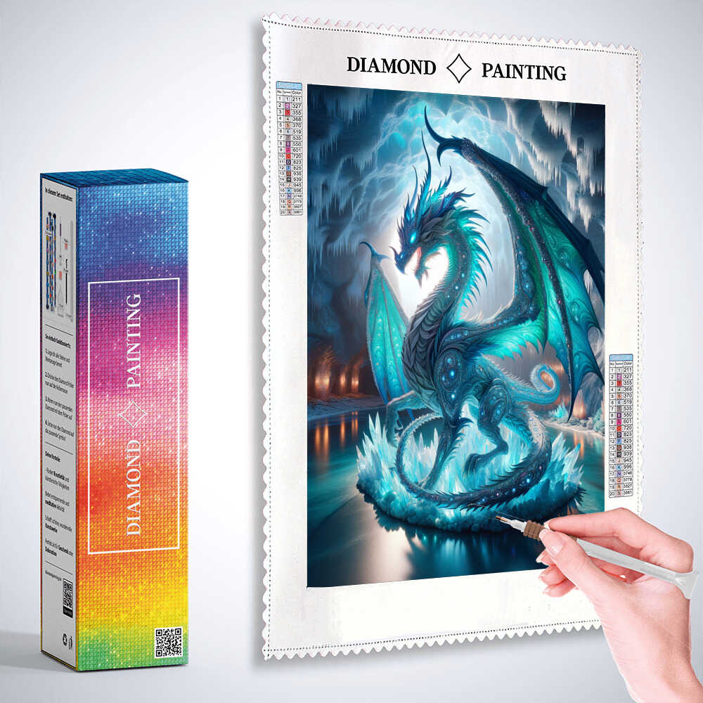 Diamond Painting - Blau türkiser Drache