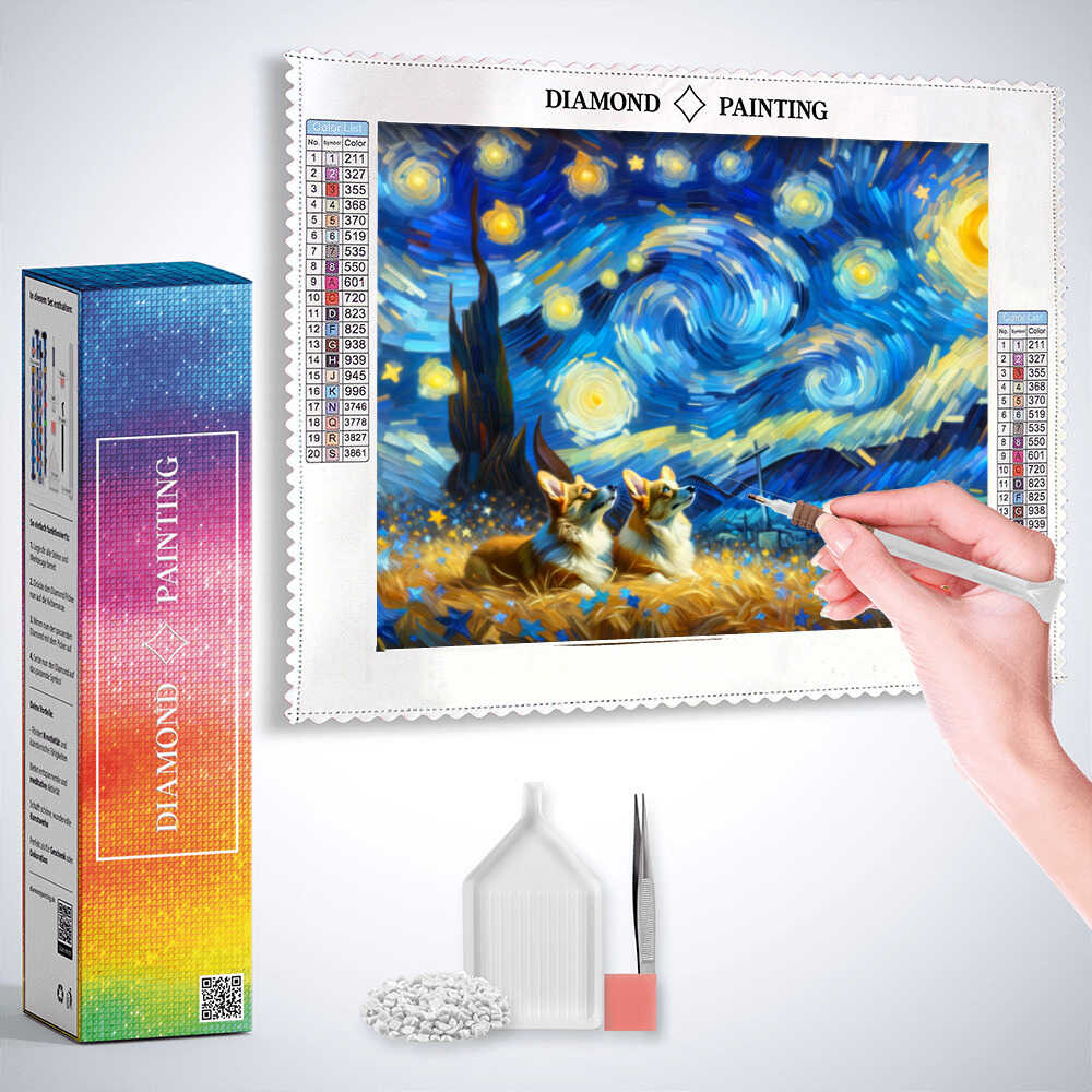 Diamond Painting - Sternenhimmel, Corgi