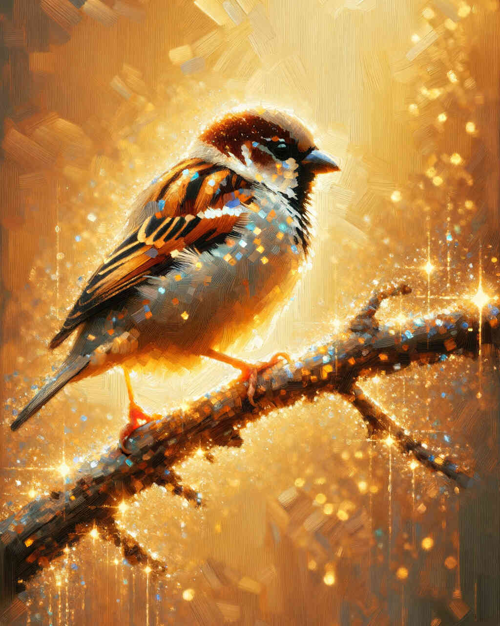 Diamond Painting - Kleiner Spatz