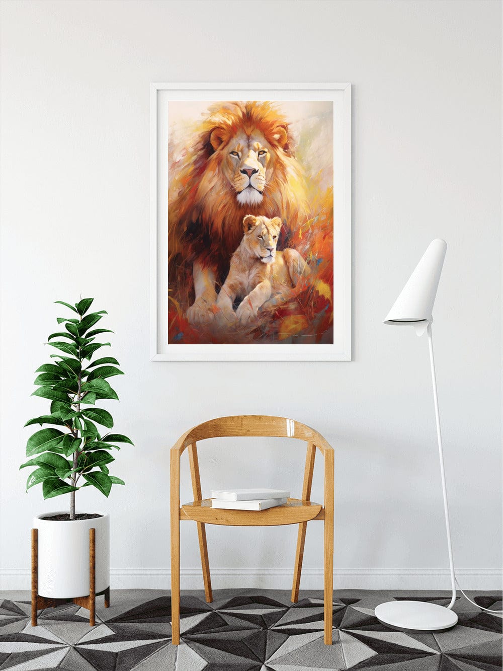 Diamond Painting - Löwe und Kind, Sonnenuntergang