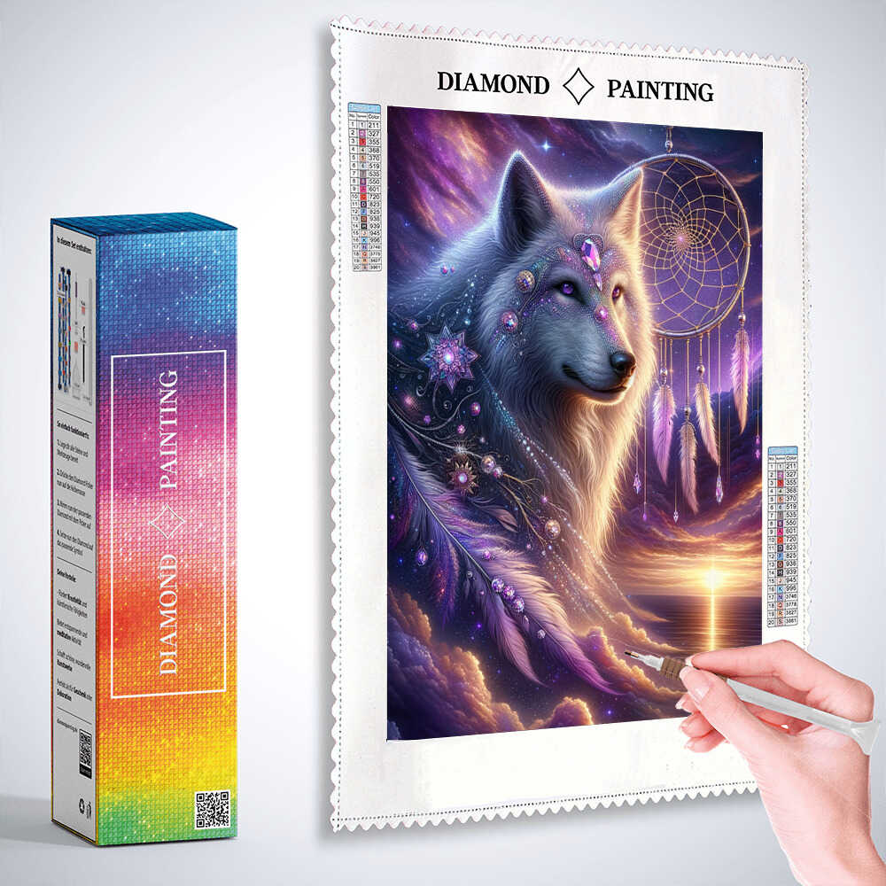 Diamond Painting - Tag und Nacht Wolf