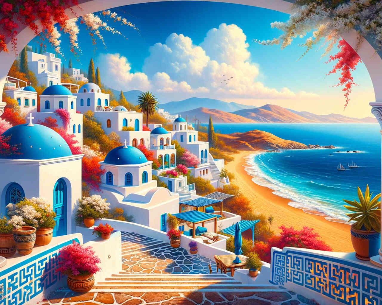 Diamond Painting - Griechische Küste