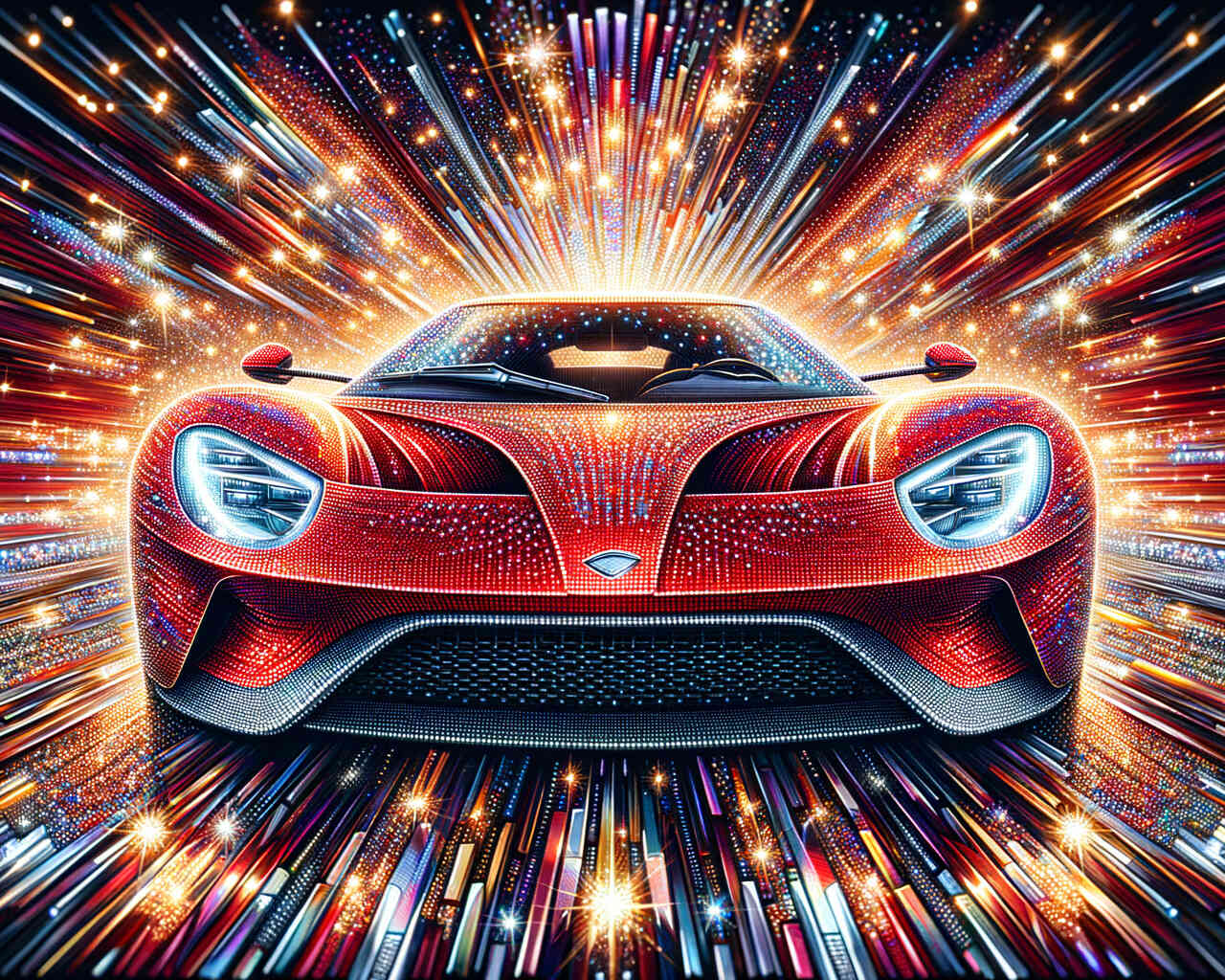 Diamond Painting - Rotes Auto Front