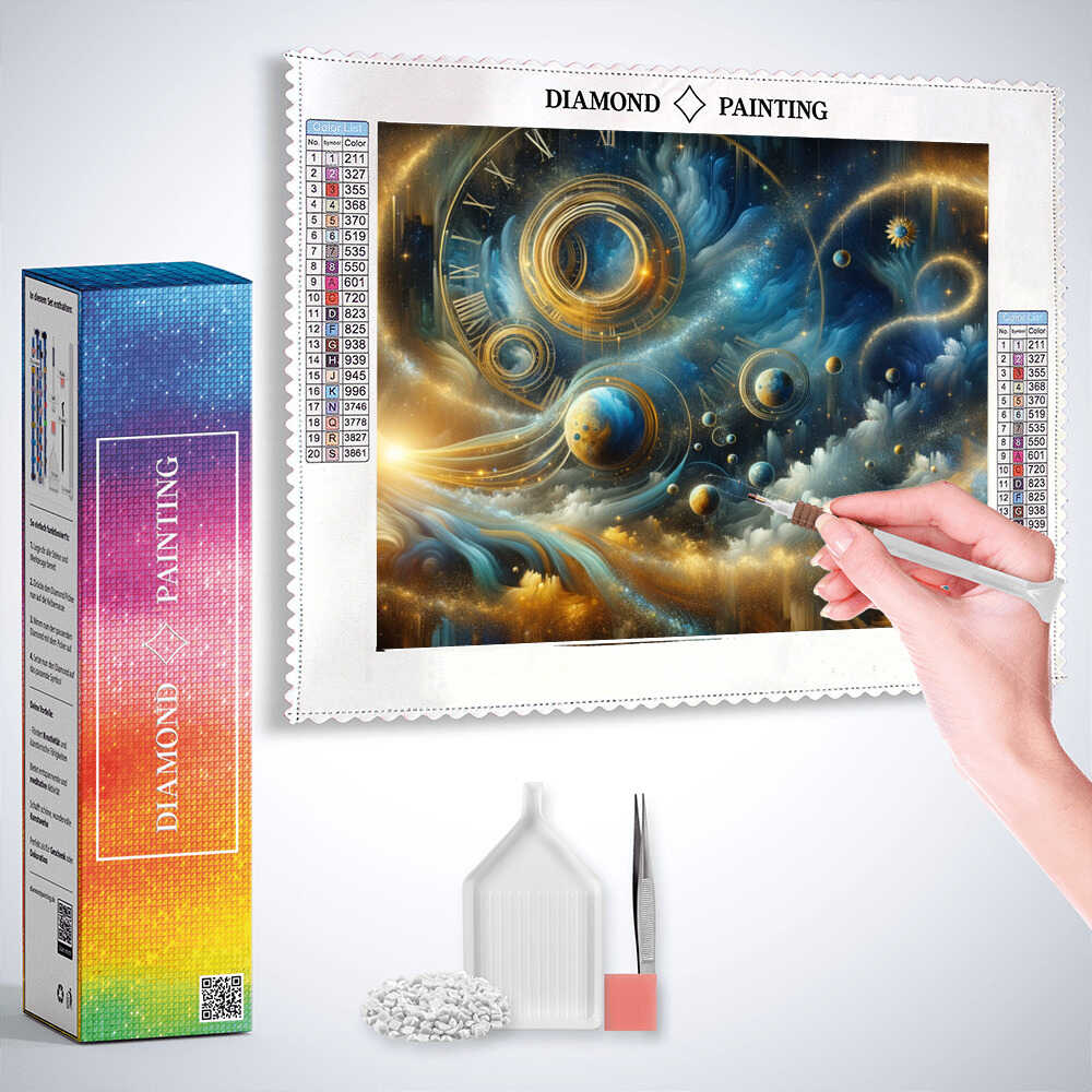 Diamond Painting - Zeitreise in abstrakter Darstellung
