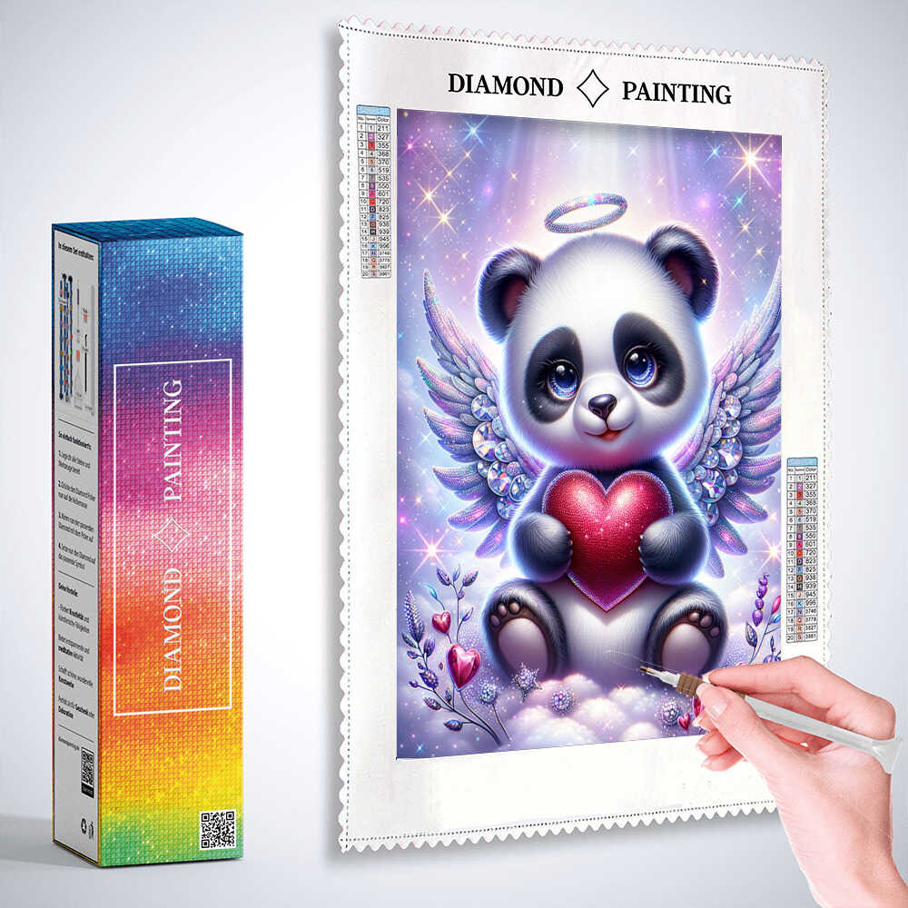 Diamond Painting - Pandängel mit Herz