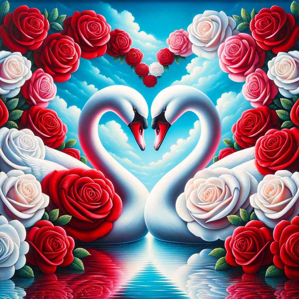 Diamond Painting - Schwanenliebe