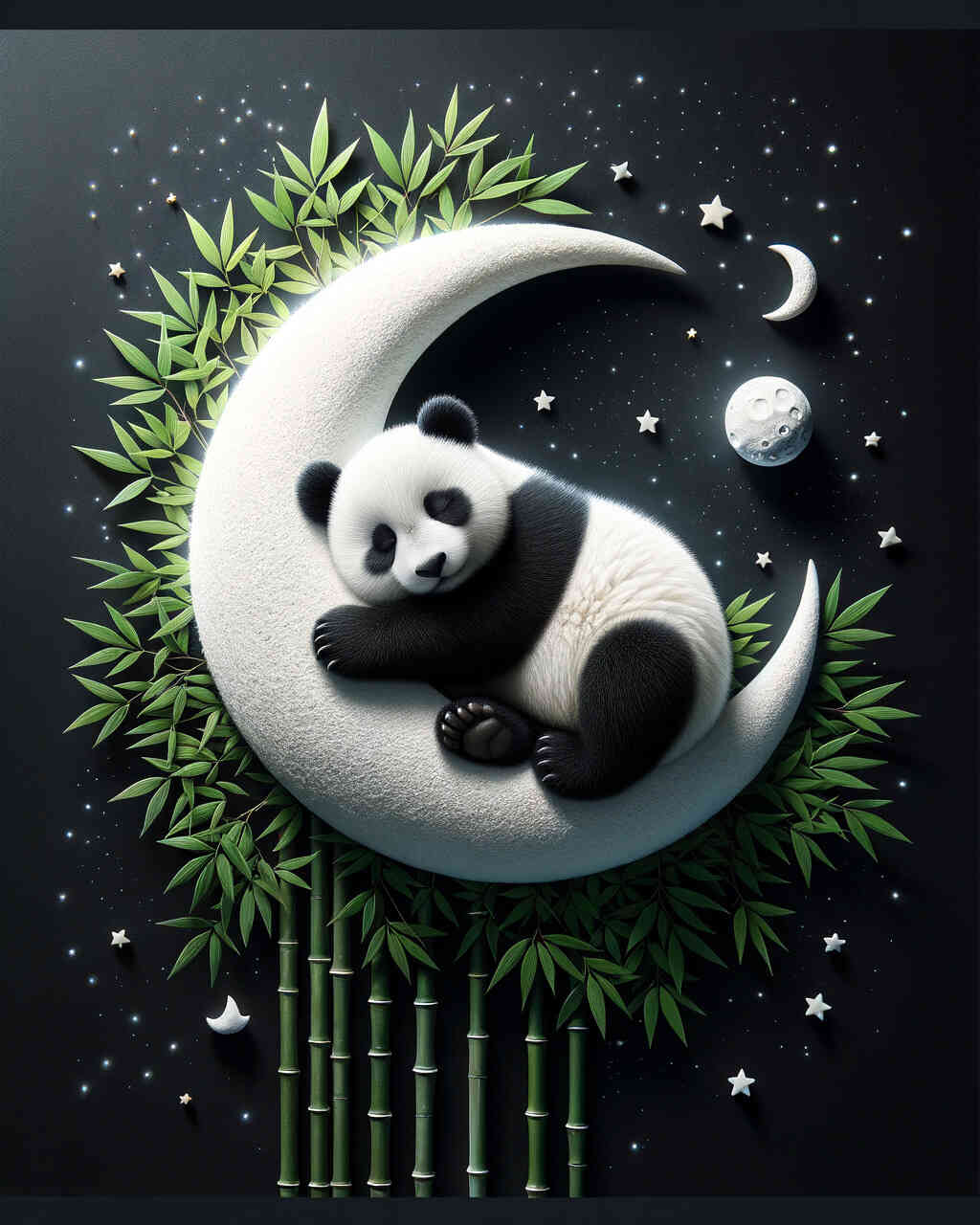 Diamond Painting - Pandabären auf dem Mond