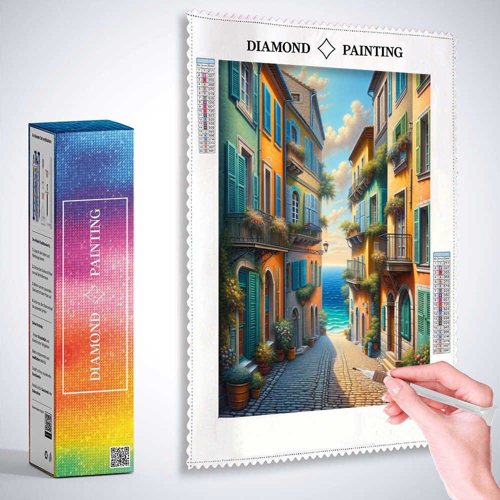 Diamond Painting - Treppenstraße am Meer