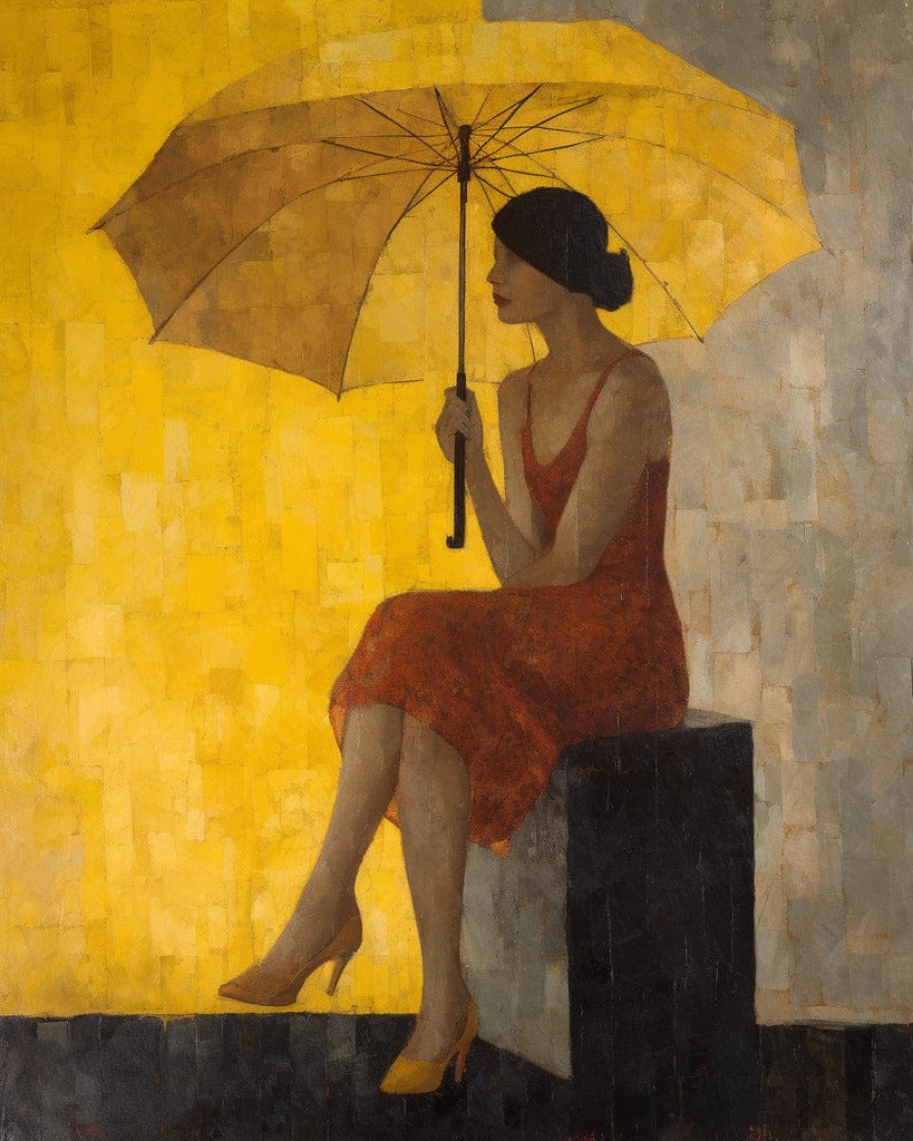 Diamond Painting - Gelber Regenschirm