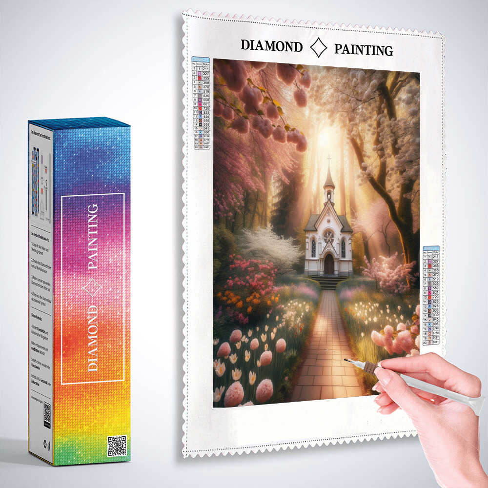 Diamond Painting - Blumenpracht, Waldkirche