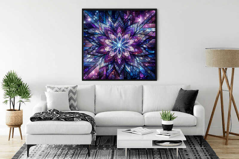 Diamond Painting - Lila Blume, Mosaik