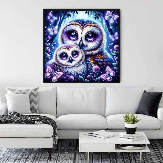 Diamond Painting - Eule Mutter und Kind