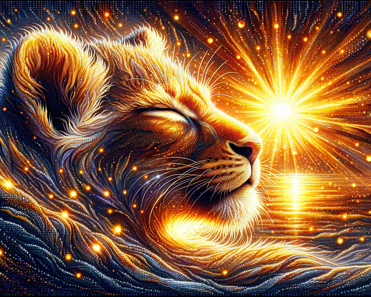 Diamond Painting - Löwenjunges in der Sonne