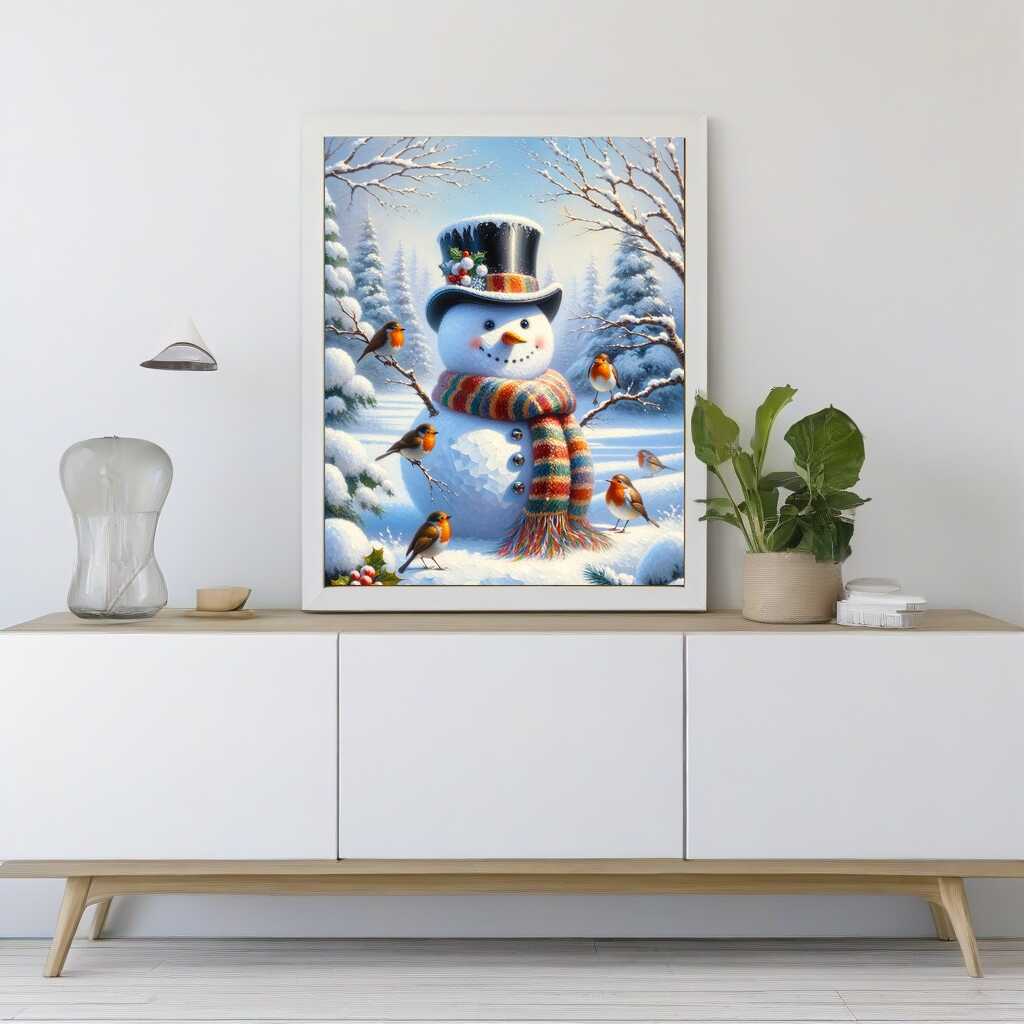 Diamond Painting - Angezogener Schneemann