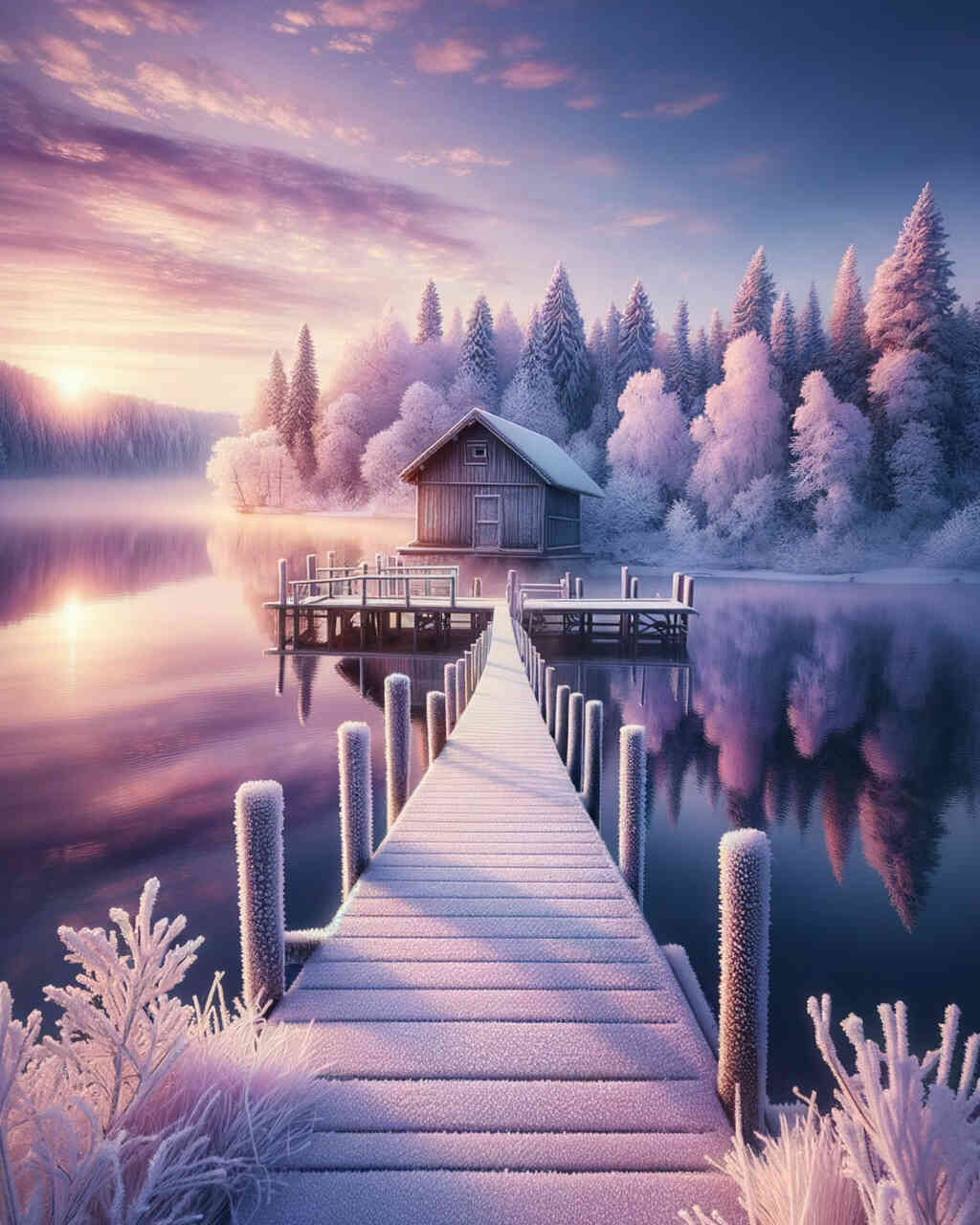 Diamond Painting - Verschneiter Steg