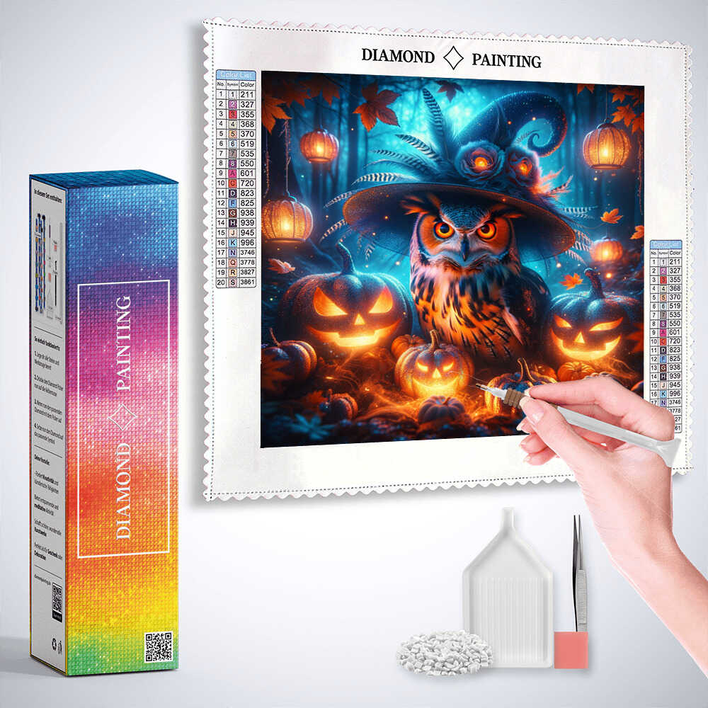 Diamond Painting - Halloween Eulenhexe