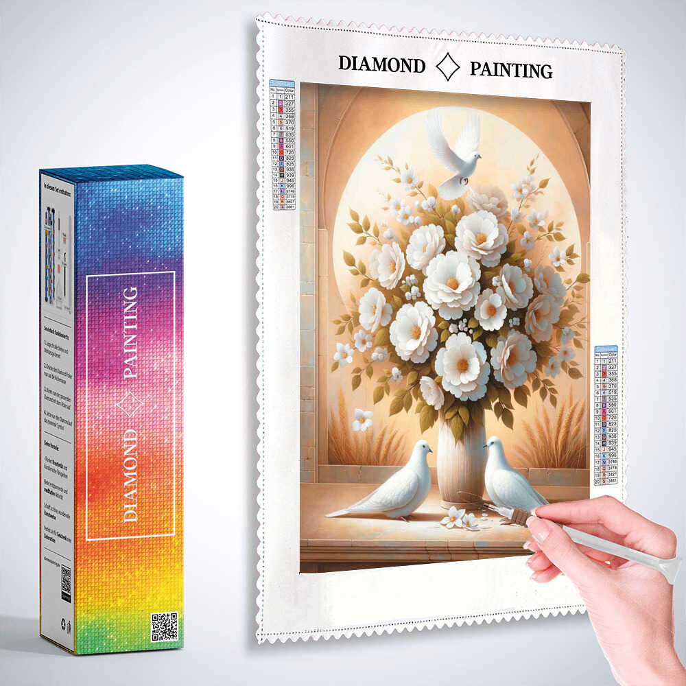 Diamond Painting - Friedenstauben Pärchen