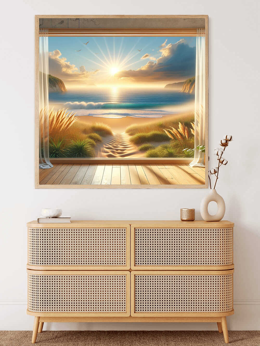 Diamond Painting - Blick aus Fenster, Strand