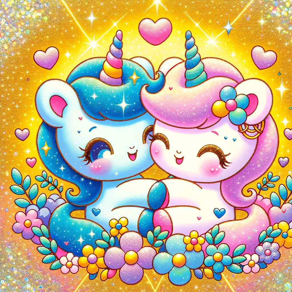 Diamond Painting - Einhornliebe, Cartoon
