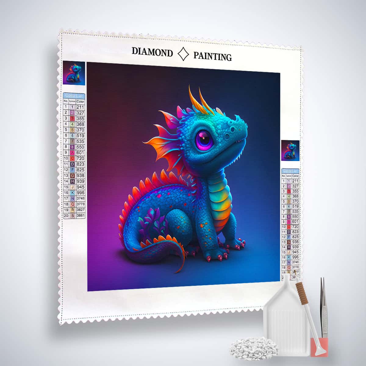 Diamond Painting - Neugieriger Drache - gedruckt in Ultra-HD - Drache, Fantasy, Neu eingetroffen, Quadratisch