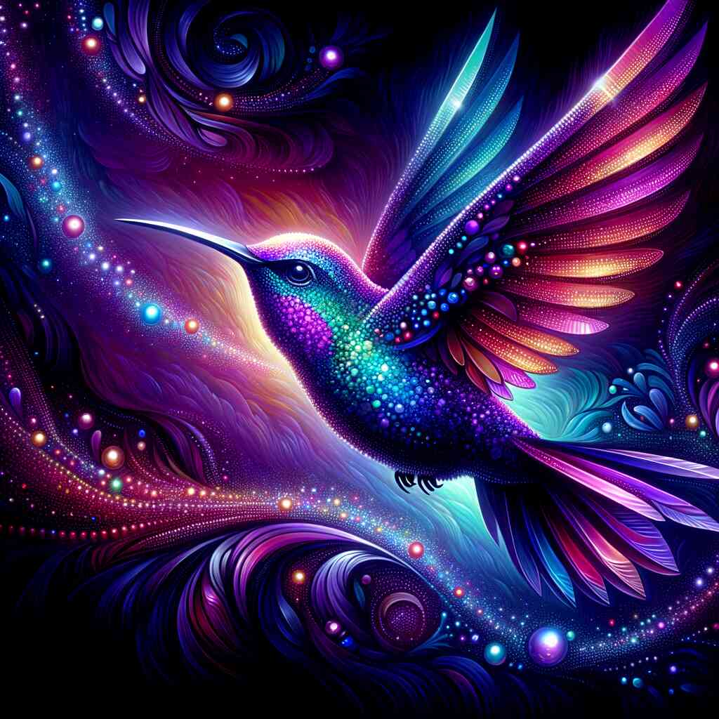 Diamond Painting - Kolibri, Bunt