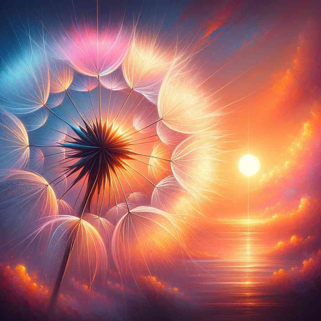 Diamond Painting - Pusteblume, Sonnenuntergang