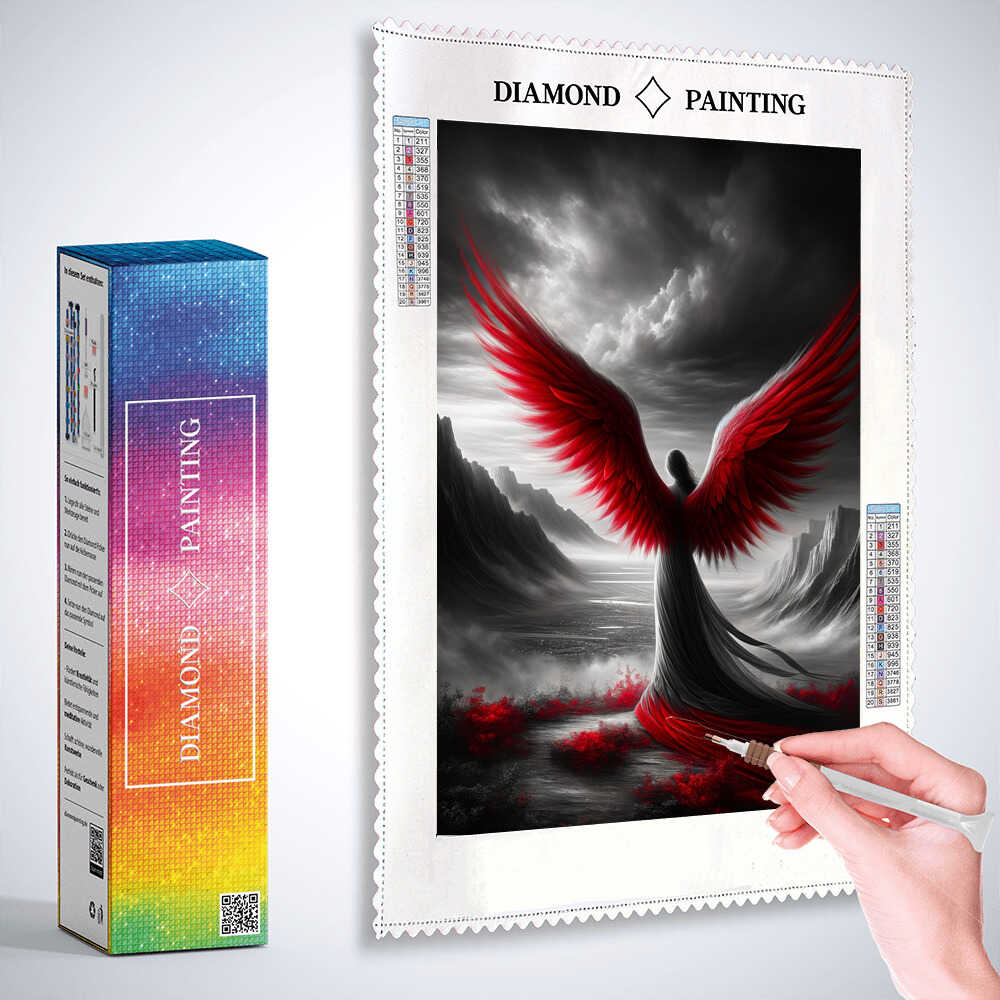 Diamond Painting - Polarlichter, Rotes Boot