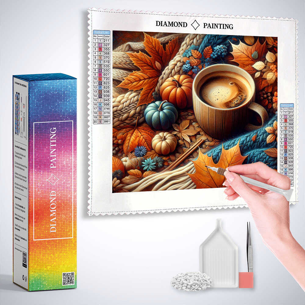 Diamond Painting - Kaffee im Herbst