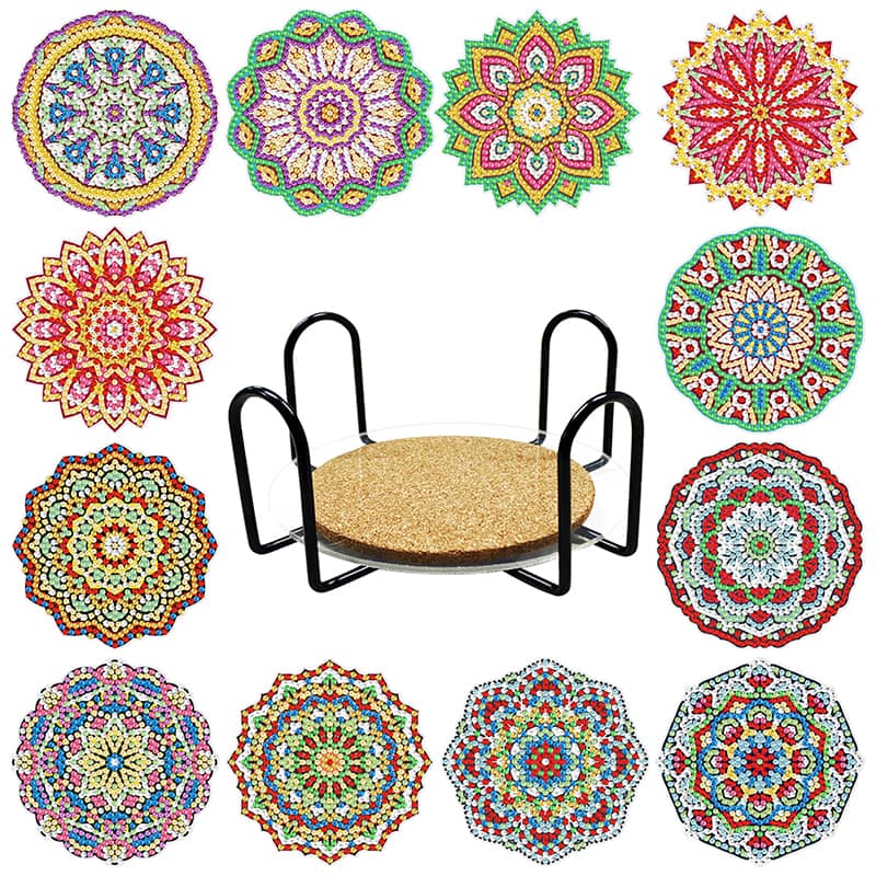 Diamond Painting Untersetzer - Blumenmandala - gedruckt in Ultra-HD - untersetzer