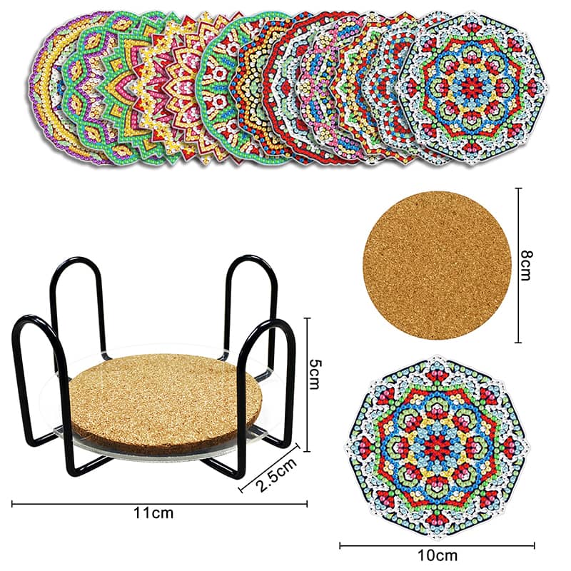 Diamond Painting Untersetzer - Blumenmandala - gedruckt in Ultra-HD - untersetzer
