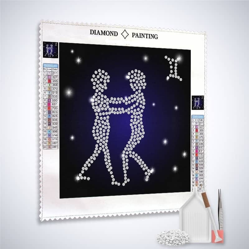 Diamond Painting - Sternzeichen Zwilling - gedruckt in Ultra-HD - Quadratisch, sternzeichen