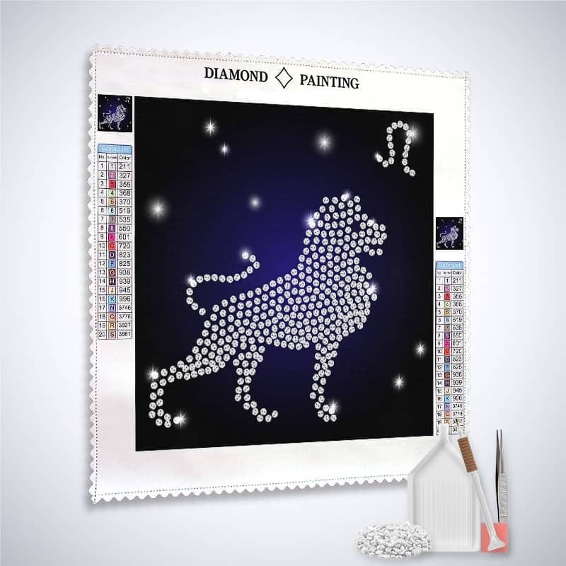 Diamond Painting - Sternzeichen Löwe - gedruckt in Ultra-HD - Quadratisch, sternzeichen