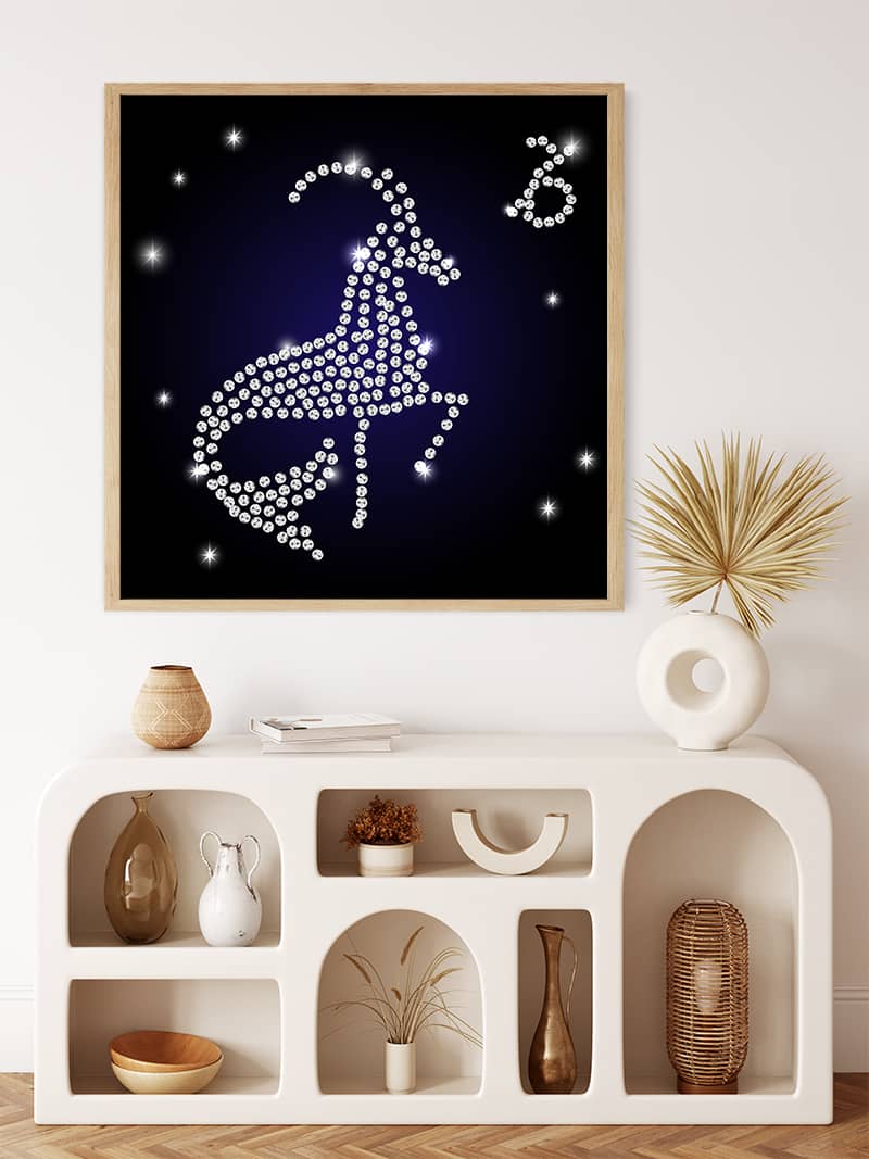 Diamond Painting - Sternzeichen Steinbock - gedruckt in Ultra-HD - Quadratisch, sternzeichen