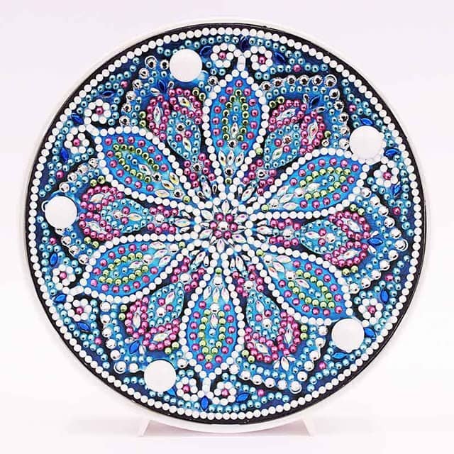 Diamond Painting - Runde LED Lampe, Blume - gedruckt in Ultra-HD - RundeLEDLampe