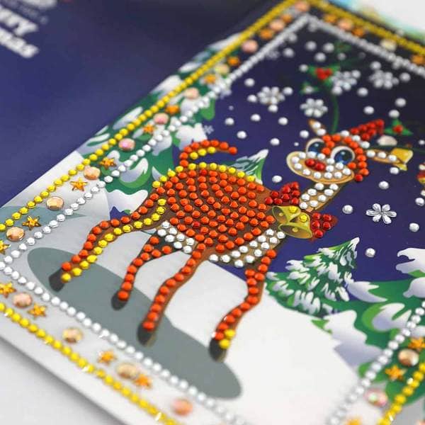 Diamond Painting Karten - 4 Stück Weihnachtsgrüße - gedruckt in Ultra-HD - karten