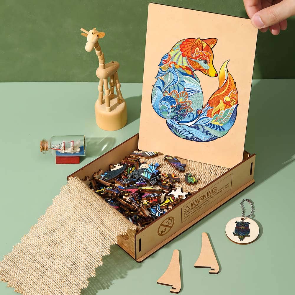 Holzpuzzle - Drache in grün - gedruckt in Ultra-HD - holzpuzzle