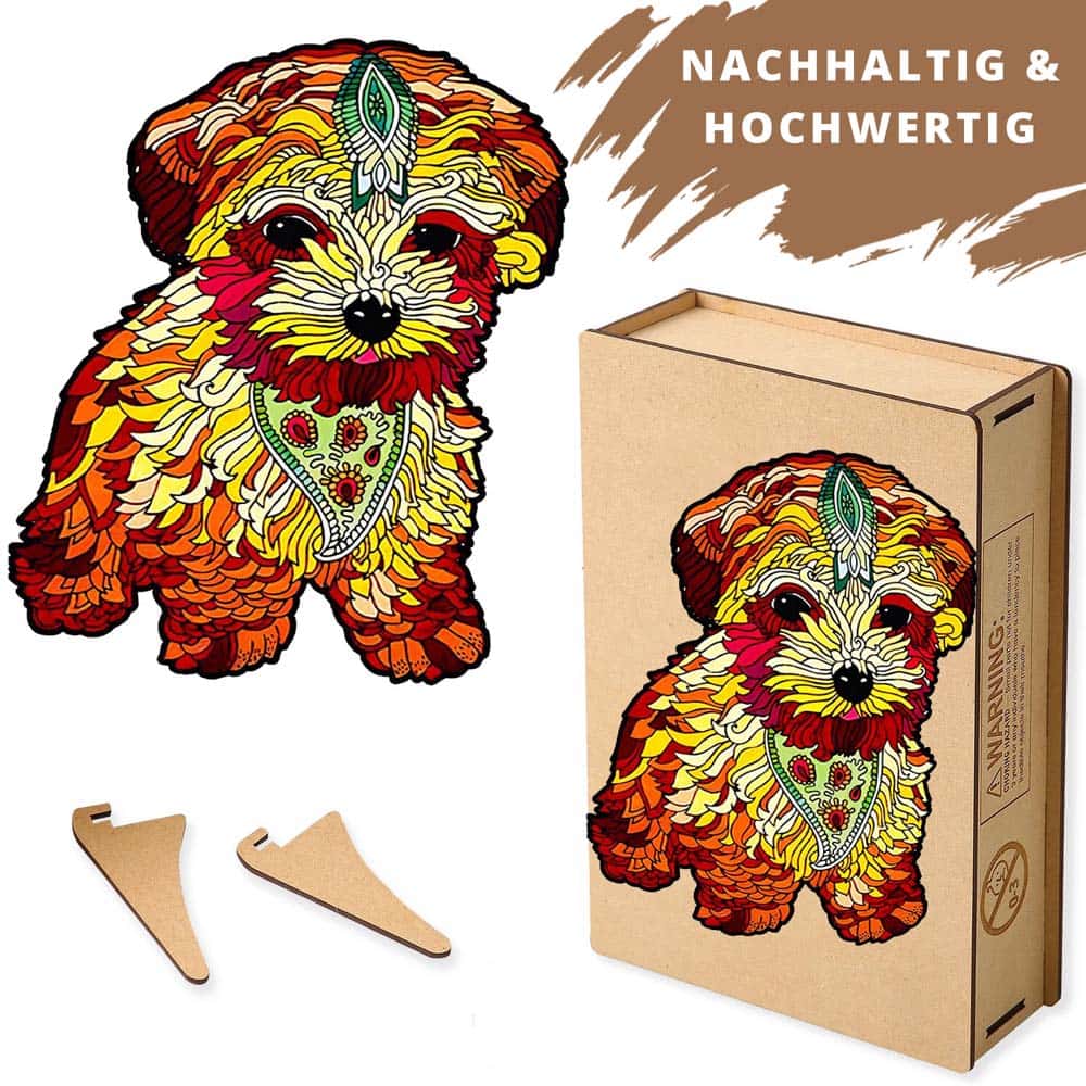 Holzpuzzle - Kleiner Hund - gedruckt in Ultra-HD - holzpuzzle