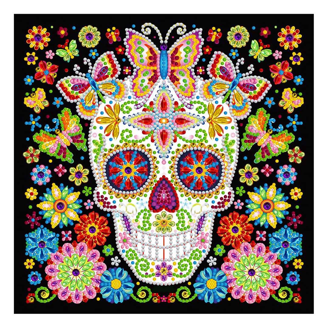 Diamond Painting Nachtleuchtend - Schmetterlinge mit Totenkopf - gedruckt in Ultra-HD - Nachtleuchtend, quadratisch, Schmetterling, Tiere