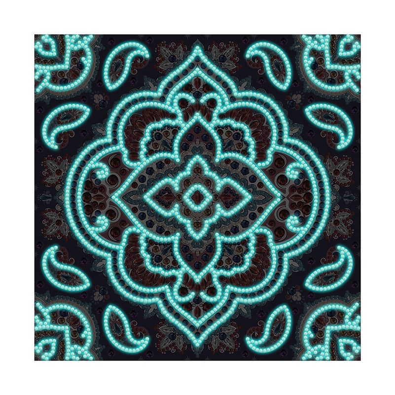 Diamond Painting Nachtleuchtend - Mustermandala - gedruckt in Ultra-HD - Mandala, Nachtleuchtend, quadratisch