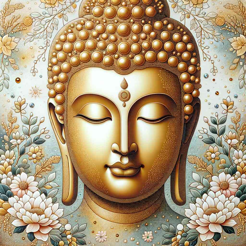 Diamond Painting - Buddha Kopf und Statue