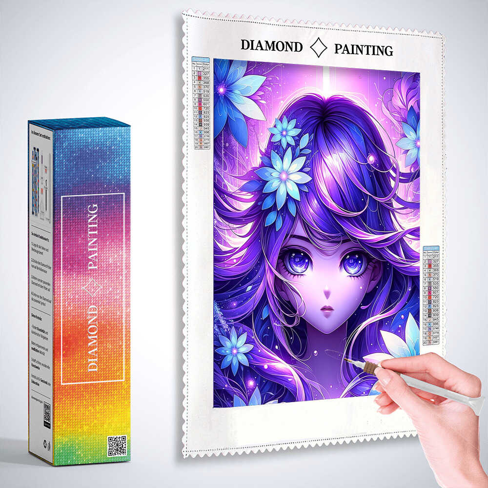 Diamond Painting - Mädchen, lila