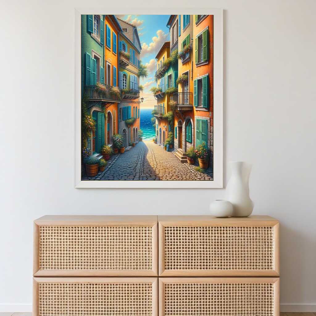 Diamond Painting - Treppenstraße am Meer