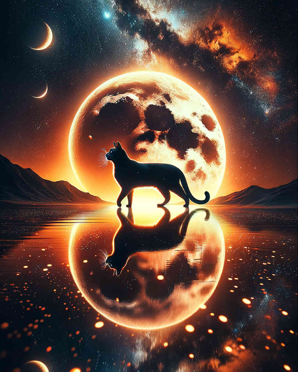 Diamond Painting - Katze, Panther Spiegelbild